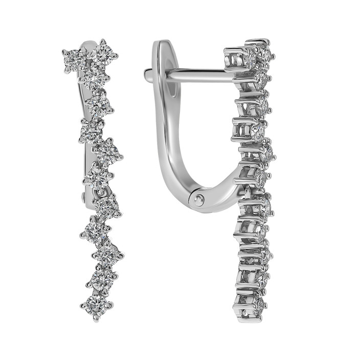Серьги из белого золота с бриллиантами (058511)