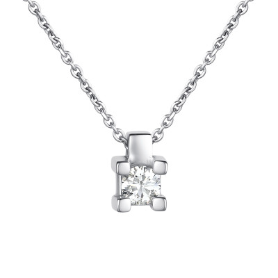 Колье из белого золота с бриллиантом (060573)