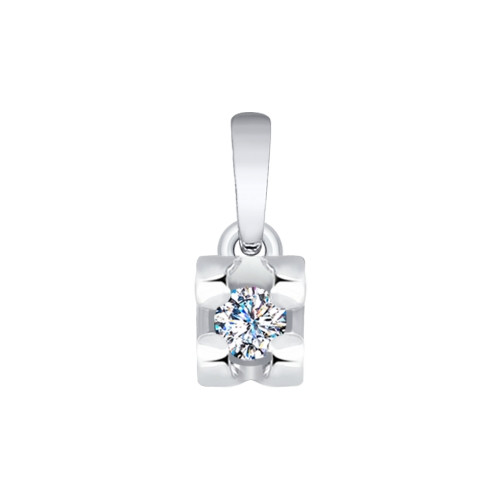 Кулон из белого золота с бриллиантом (029559)