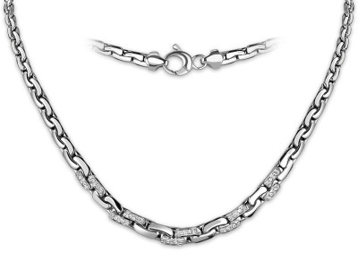 Цепь из белого золота с фианитами (057805)