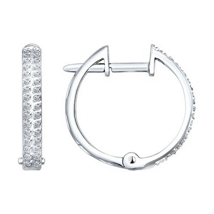 Серьги Конго из белого золота с бриллиантами (027888)