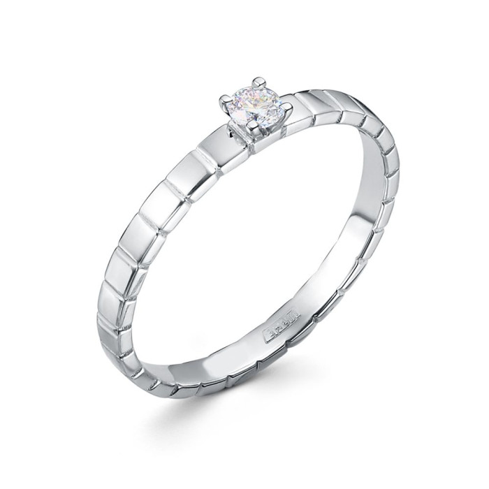 Помолвочное кольцо из платины с бриллиантом (058021)
