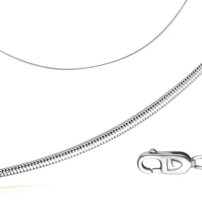 Цепь автомат из белого золота, плетение Снейк (052121)