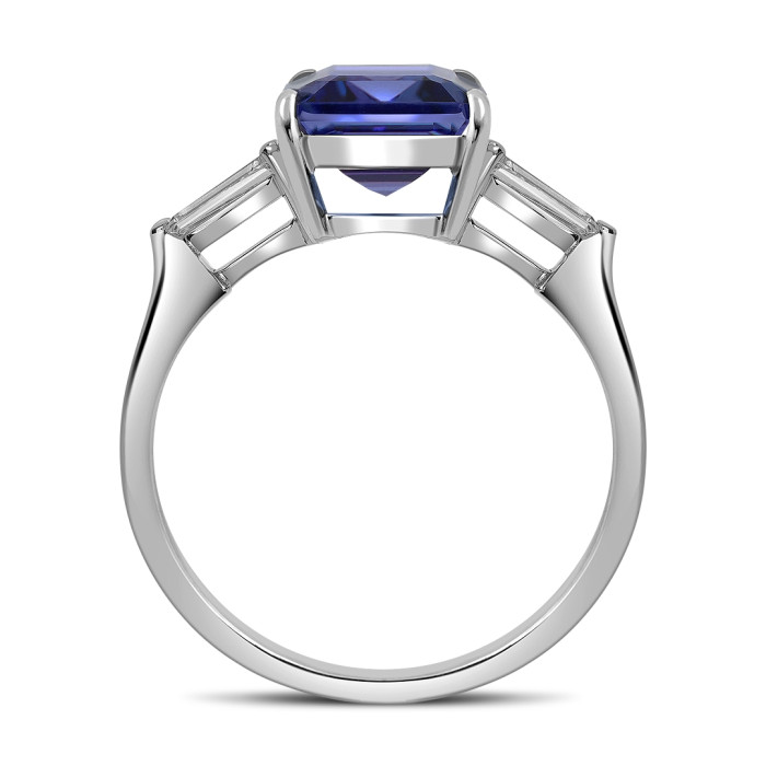 Кольцо из белого золота с бриллиантами и танзанитом (062614)