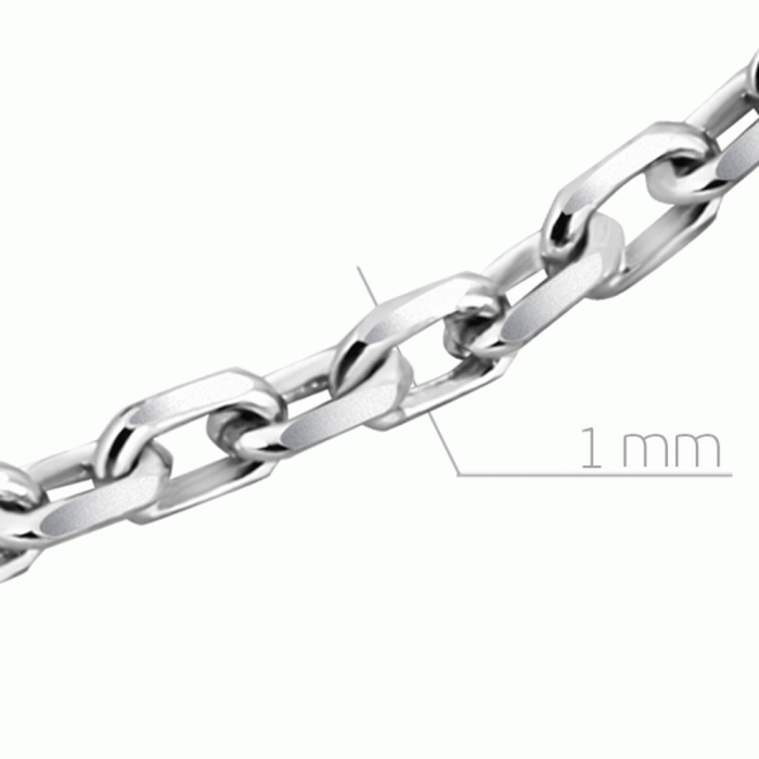 Цепь из белого золота, плетение Якорное (047082)