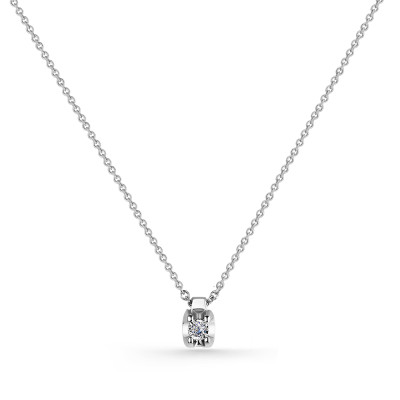 Колье из белого золота с бриллиантом (052692)