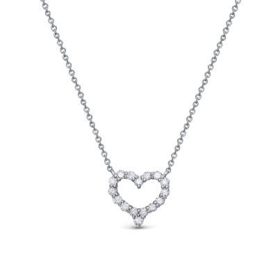 Колье из платины с бриллиантами "Сердце" (058548)