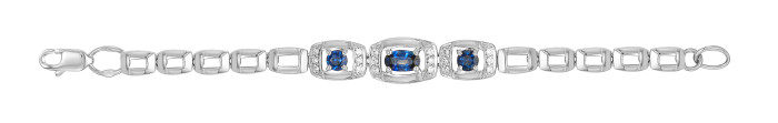 Браслет из белого золота с сапфирами и бриллиантами (063042)
