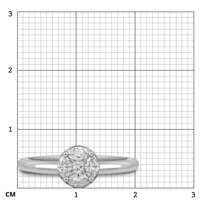 Кольцо из белого золота с бриллиантами "Crivelli" (048958)