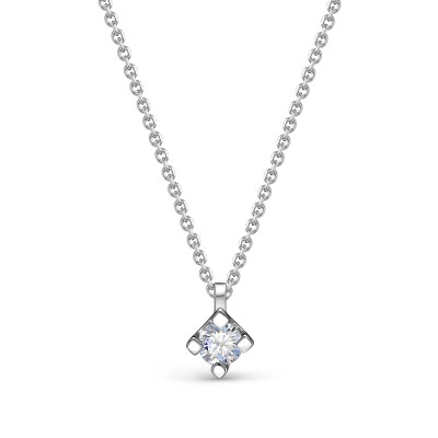 Колье из белого золота с бриллиантом (053943)
