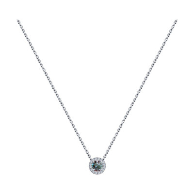 Колье из белого золота с бриллиантами и александритом (047410)