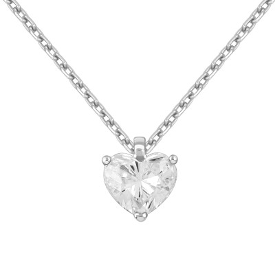 Колье из белого золота с бриллиантом &quot;Сердце&quot; (054460)