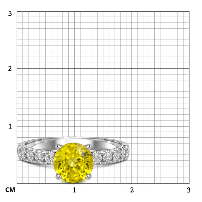 Помолвочное  кольцо из белого золота с жёлтым сапфиром и бриллиантами (061114)