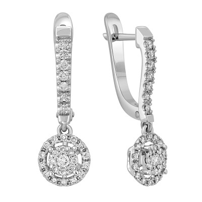 Серьги из белого золота с бриллиантами (042549)