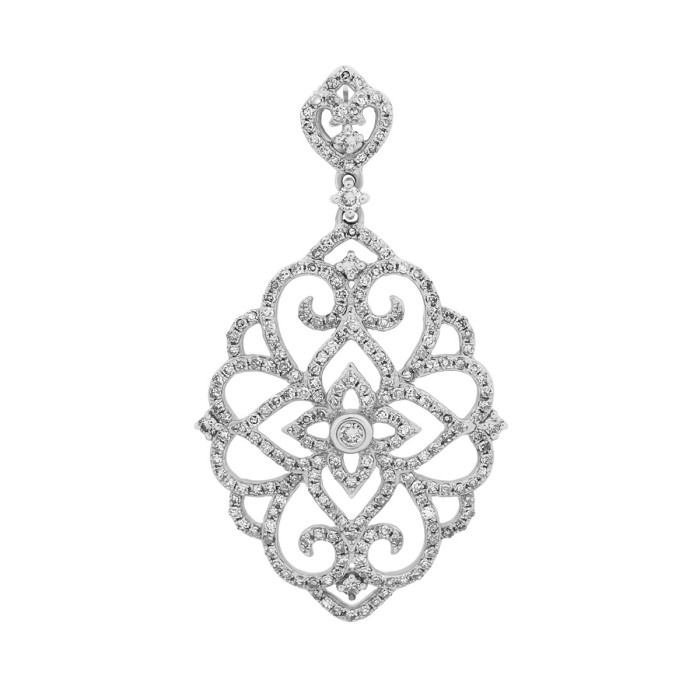 Кулон из белого золота с бриллиантами (046532)