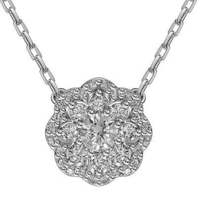 Колье из белого золота с бриллиантами (057518)