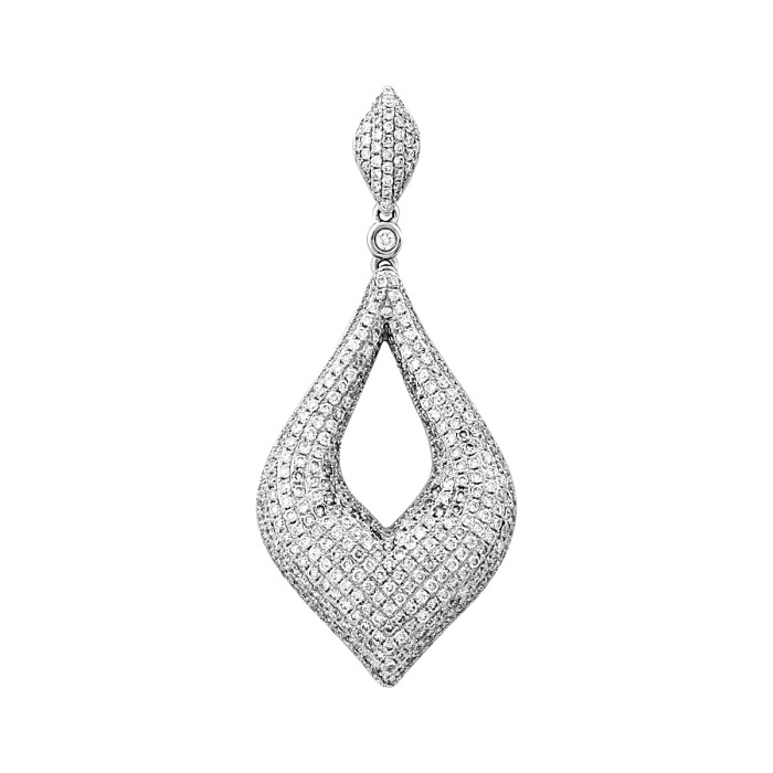 Кулон из белого золота с бриллиантами (046665)