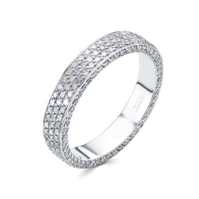 Обручальное кольцо из белого золота с бриллиантами (051073)