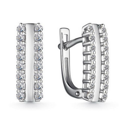 Серьги из белого золота с бриллиантами (059474)