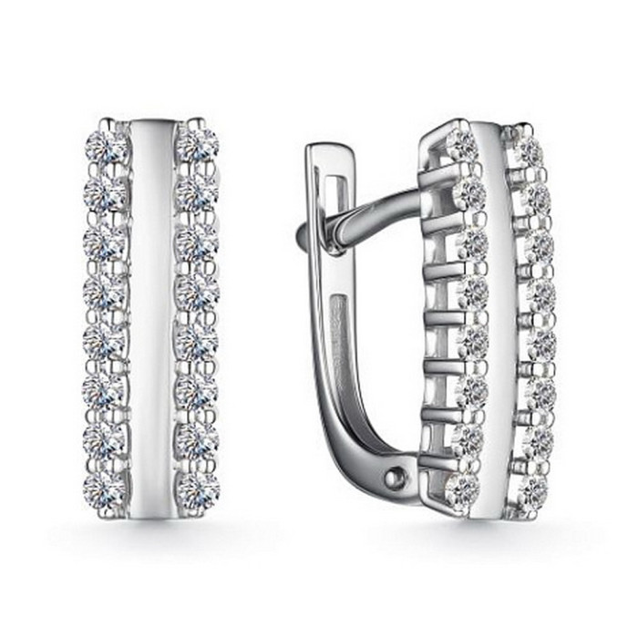 Серьги из белого золота с бриллиантами (059474)