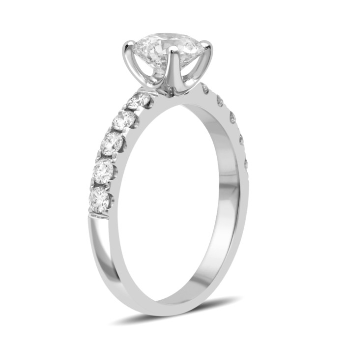 Помолвочное  кольцо из белого золота с бриллиантами (035549)