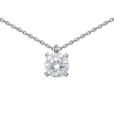 Колье из белого золота с бриллиантом (028126)