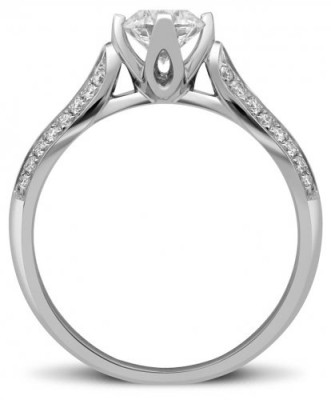 Помолвочное  кольцо из платины с бриллиантами 17.5