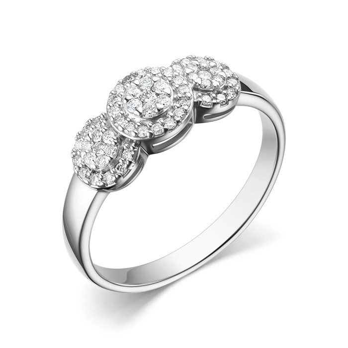 Кольцо из белого золота с бриллиантами  (060579)