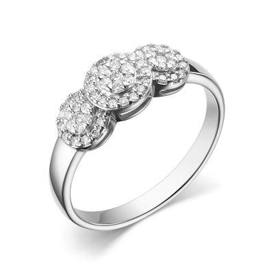 Кольцо из белого золота с бриллиантами  (060579)