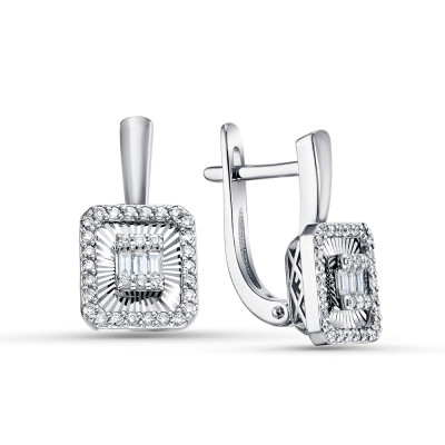 Серьги из белого золота с бриллиантами (060883)