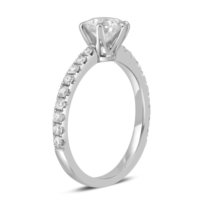 Помолвочное  кольцо из белого золота с бриллиантами (051848)