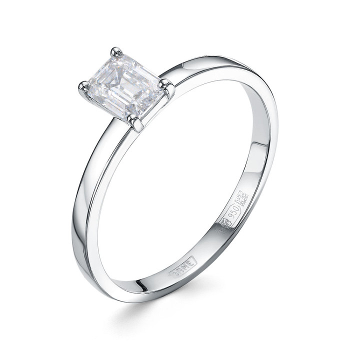 Помолвочное кольцо из платины с бриллиантом (058932)