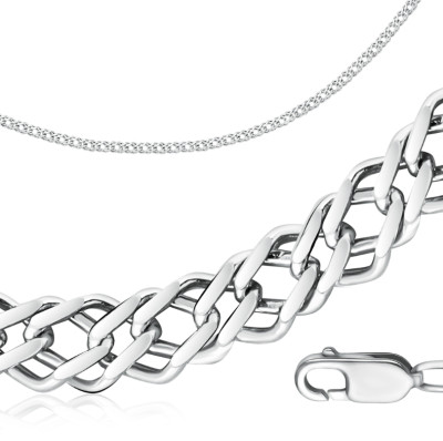 Цепь из платины, плетение &quot;Двойной ромб&quot; (061216)