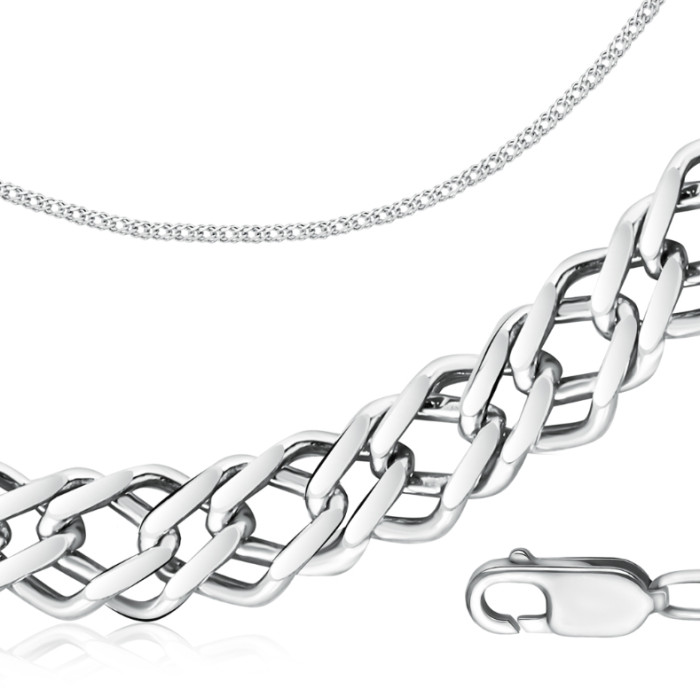 Цепь из платины, плетение "Двойной ромб" (061216)