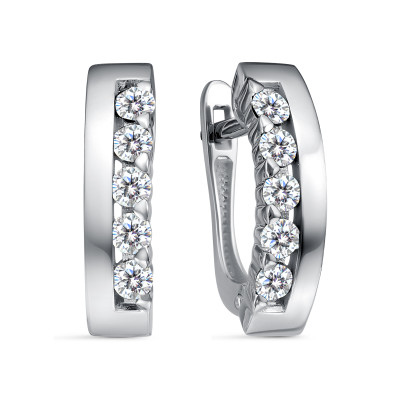 Серьги из платины с бриллиантами (060626)