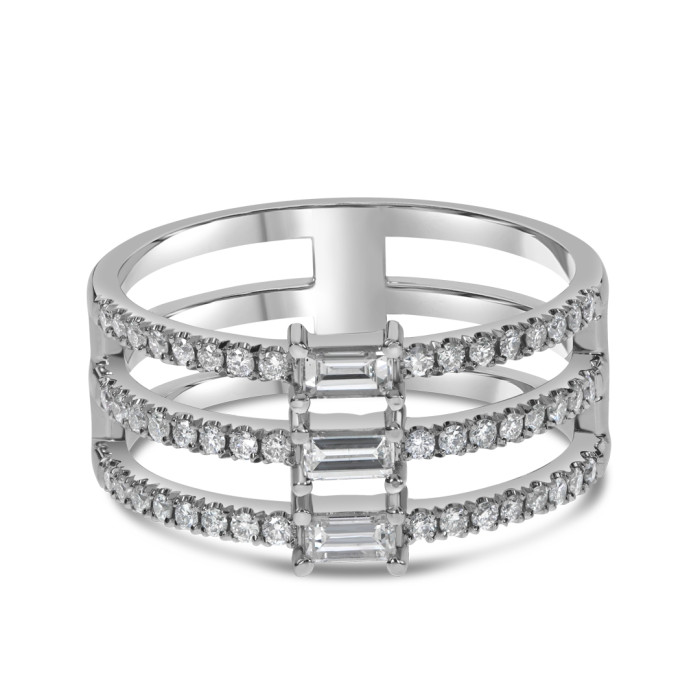 Кольцо из белого золота с бриллиантами  (058636)