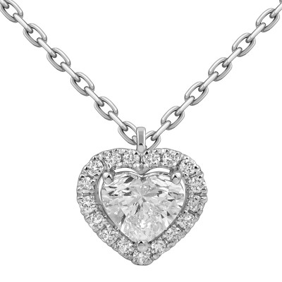 Колье из белого золота с бриллиантами &quot;Сердце&quot; (054383)