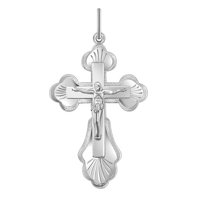 Кулон крест из белого золота (042656)