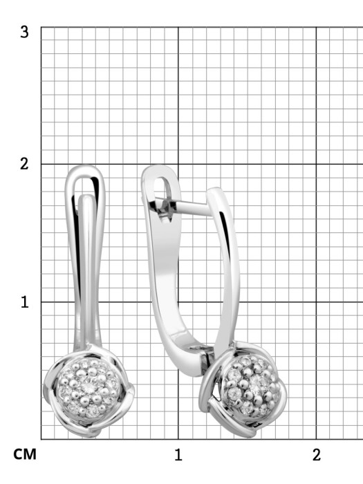 Серьги из белого золота с бриллиантами (023836)