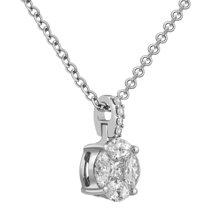 Кулон из белого золота с бриллиантами (049057)