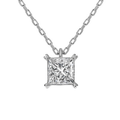 Колье из белого золота с бриллиантом (063259)