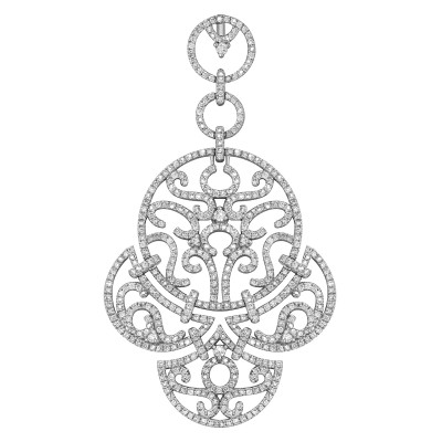 Кулон из белого золота с бриллиантами (038820)