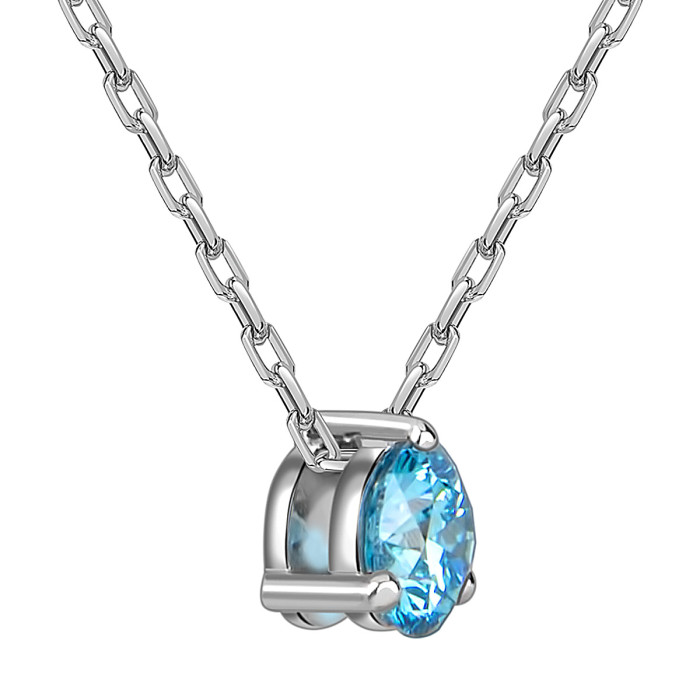 Колье из белого золота с голубым бриллиантом (060054)