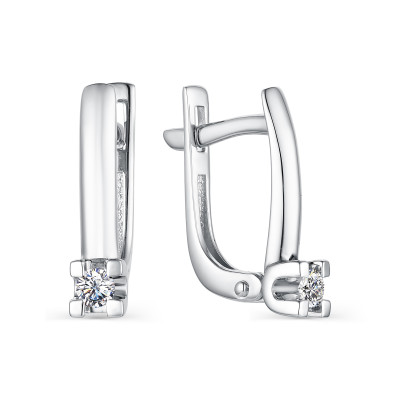 Серьги из белого золота с бриллиантами (040485)