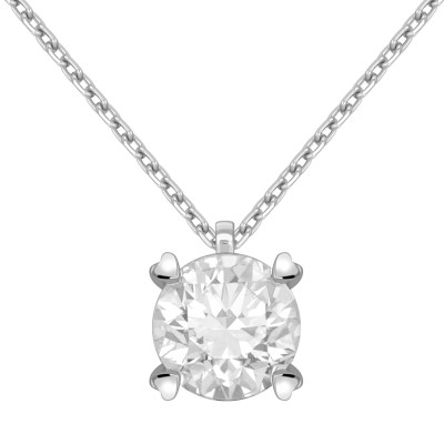 Колье из белого золота с бриллиантом (046536)