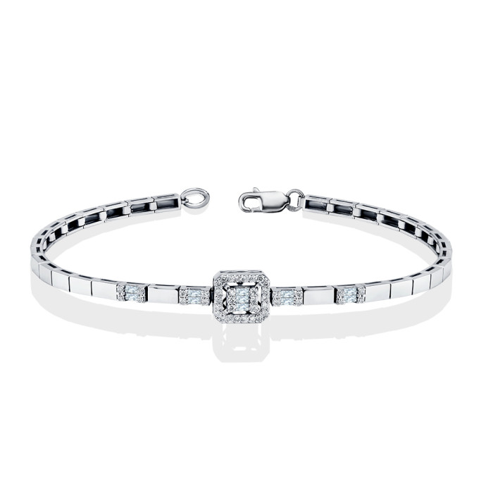 Браслет из белого золота с бриллиантами (060893)