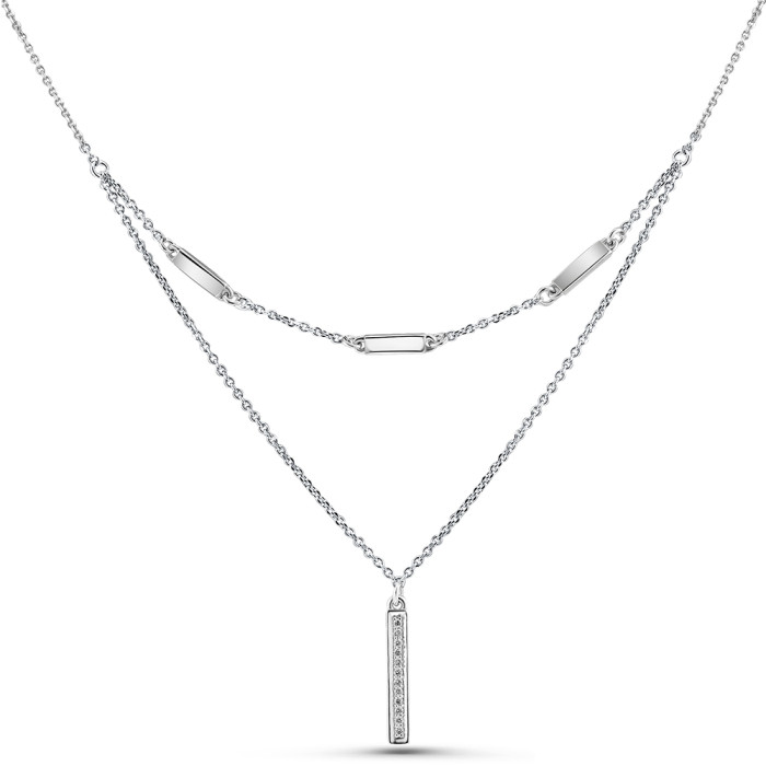 Колье из белого золота с бриллиантами (051114)