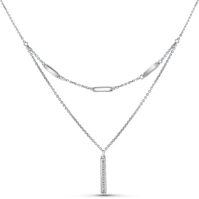 Колье из белого золота с бриллиантами (051114)