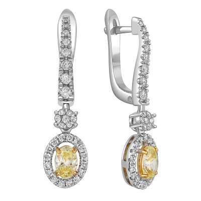 Серьги из белого золота с бриллиантами (051680)