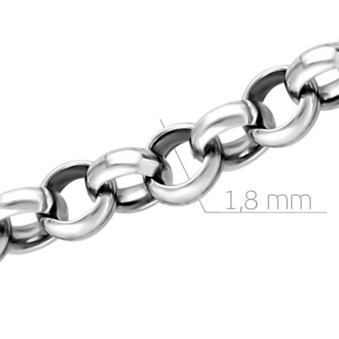 Цепь из белого золота, плетение Роло (052135)